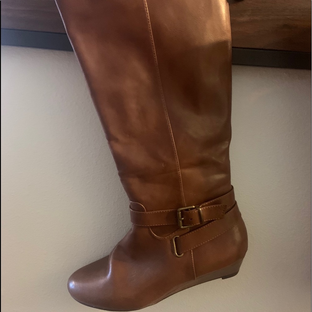 Small Wedge Heeled Knee High Boots